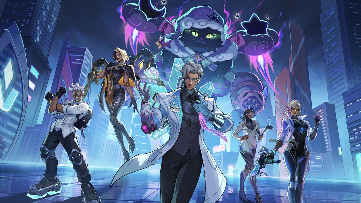 Closer Look at New #Overwatch Dream City Skins 🌃 Featuring skins for Domina, Sombra, Symmetra, Lifeweaver, Lúcio, and Jetpack Cat. 🇨🇳 These skins may be exclusive to China.