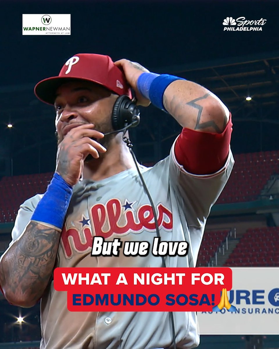 "It's just looking for ways to contribute to this team." Edmundo Sosa did just that with two hits and three RBIs against the Cards. | Wapner Newman