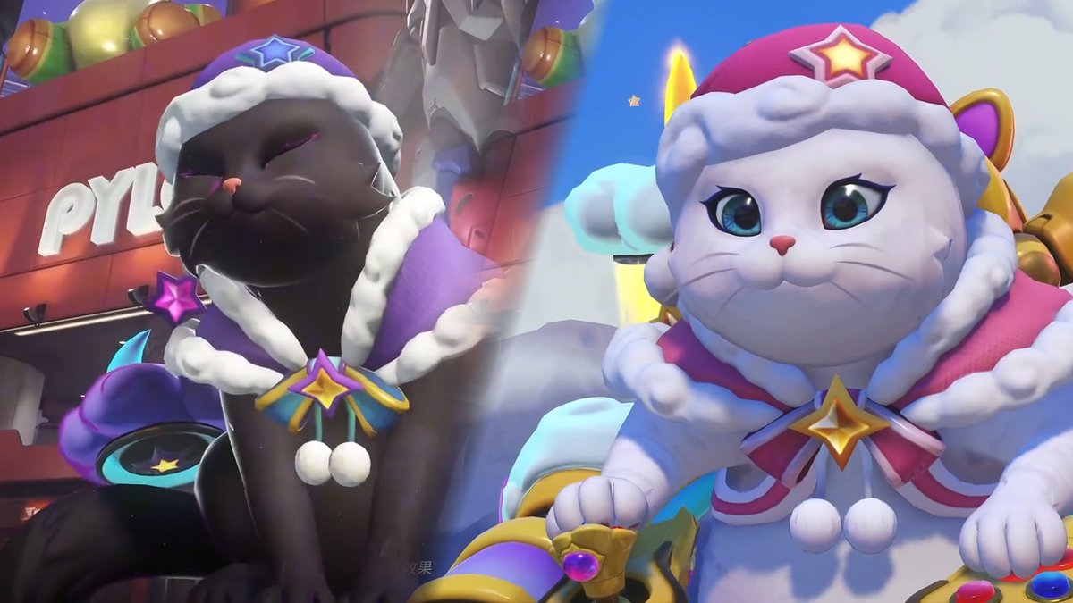 New #Overwatch Dream City Jetpack Cat In-Game Skin Gameplay 💤 The newly released Dream City Jetpack Cat includes special VFX that changes the body color to white and black, as well as changes to abilities 🌟 🇨🇳 It is not yet known if these skins are CN exclusives.