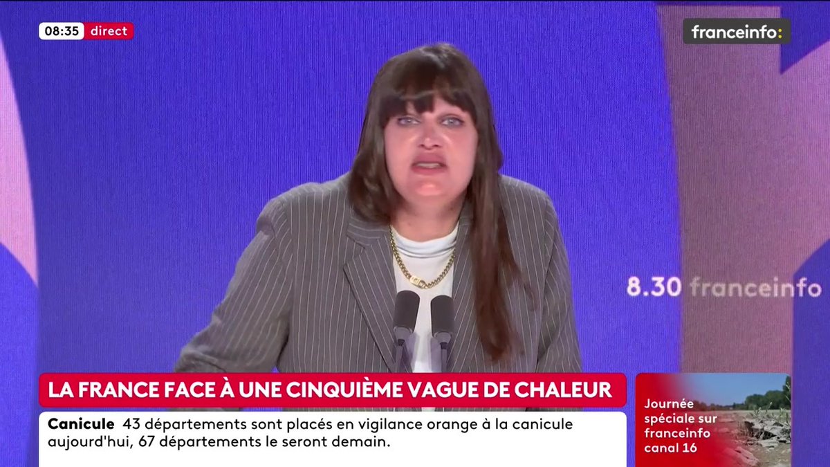 ๐ด La France face ร une cinquiรจme vague de chaleur โก๏ธ "Je pense que le gouvernement aurait dรป sโexcuser pour son imprรฉparation et pour le nombre de morts. On savait que ces vagues de chaleur allaient arriver", dit Alma Dufour, dรฉputรฉe LFI de Seine-Maritime