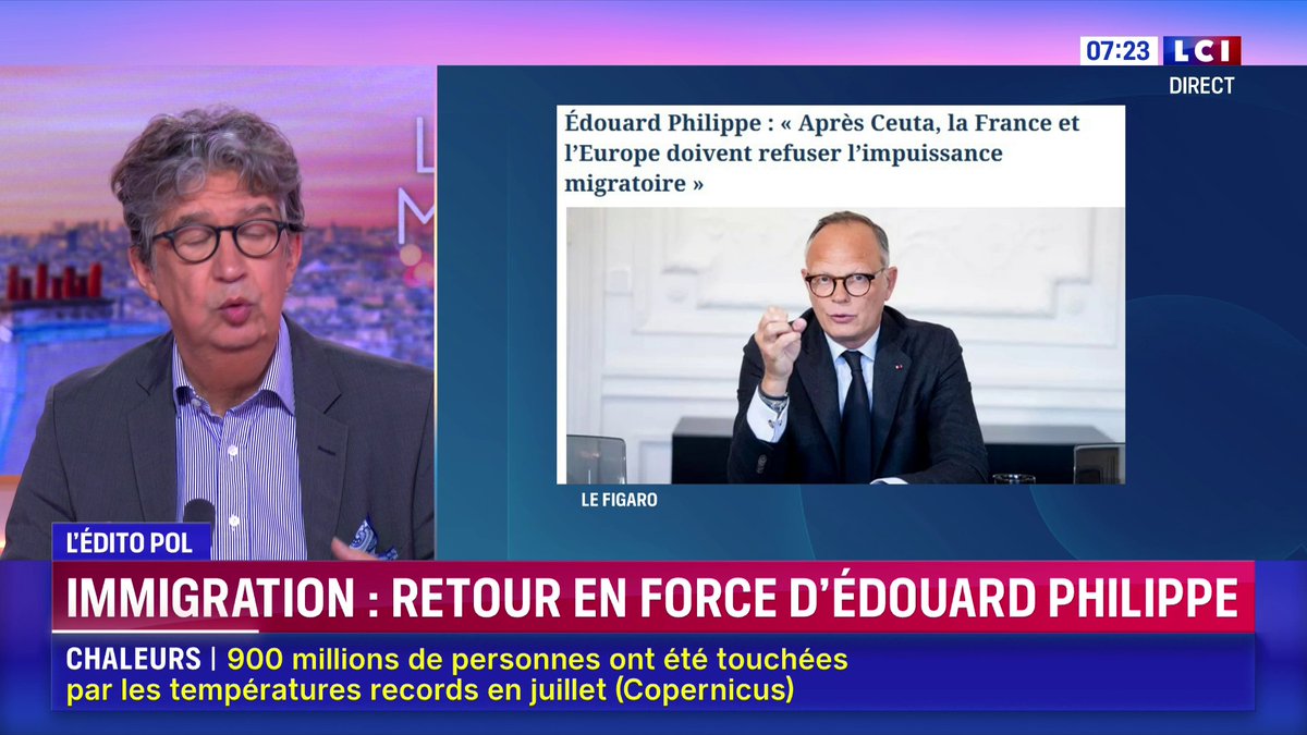 ▶️ Immigration : Édouard Philippe sort de sa retraite estivale et formule quatre propositions sur le sujet. Lesquelles ? Les détails avec Éric Decouty dans l'édito politique ⤵️