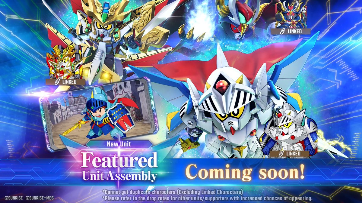 New Units to arrive on 8/13 (JST)! Featuring: UR Versal Knight Gundam (EX) / UR Versal Knight Gundam UR Sandaime Gundam Daishogun (EX) / UR Sandaime Gundam Daishogun #GundamEternal