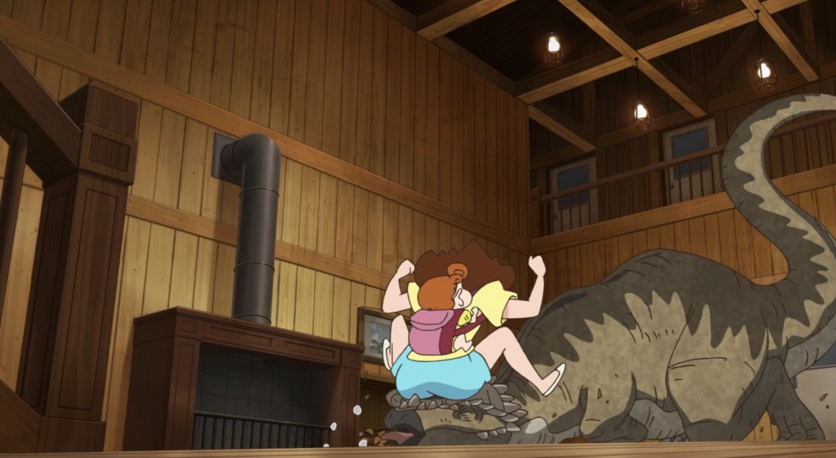 She crashed on the dinosaur harder than any asteroid 😭