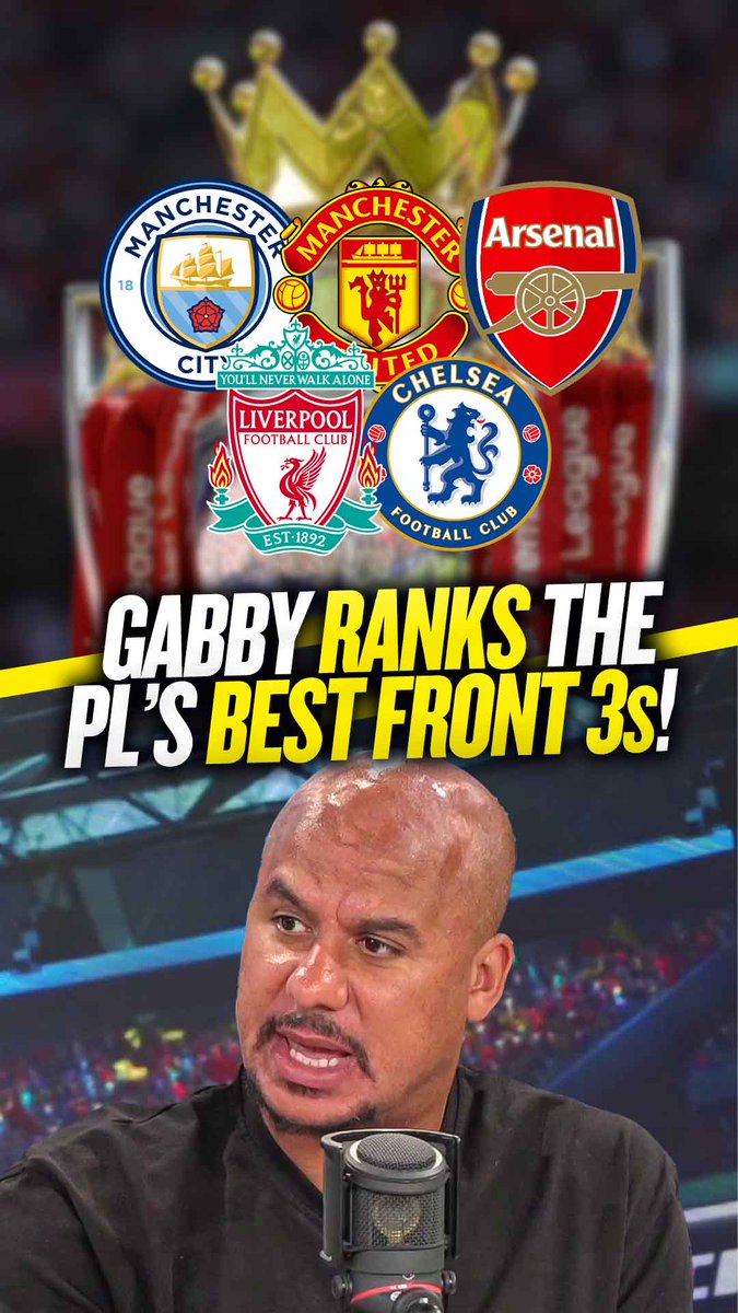5️⃣ 🔴 4️⃣ 🔴 3️⃣ 🔴 2️⃣ 🔵 1️⃣ 🔵 Gabby Agbonlahor ranks the Premier League's top five front threes! 🔥👀