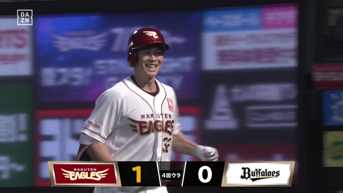 爽やかな笑顔が弾ける 中島大輔 先制の3号ソロ 九里亜蓮から2試合連発 ⚾️楽天×オリックス #RakutenEagles #だったらDAZN