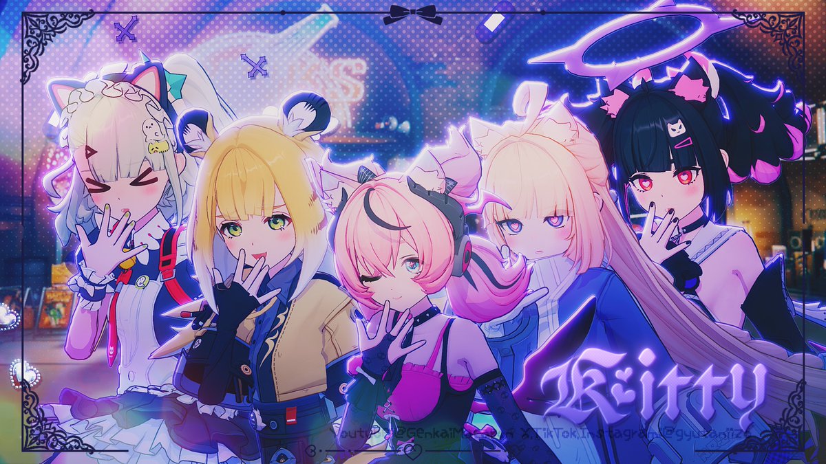 ꙳⋆✡︎📢 動画up .ᐟ.ᐟ💝 ★━━━━－－－－ 【New Members Ver.】フーフー🐾ノルムー🅰️千夏🎼アリア✨南宮羽🪽／Kitty【ゼンゼロ/ZenlessZoneZero/MMD】 ★━－－－－ みんなのアイドル＞ ̫＜💛🩵🤍🩷🖤 #ゼンゼロ #zzzero #uni_kitty