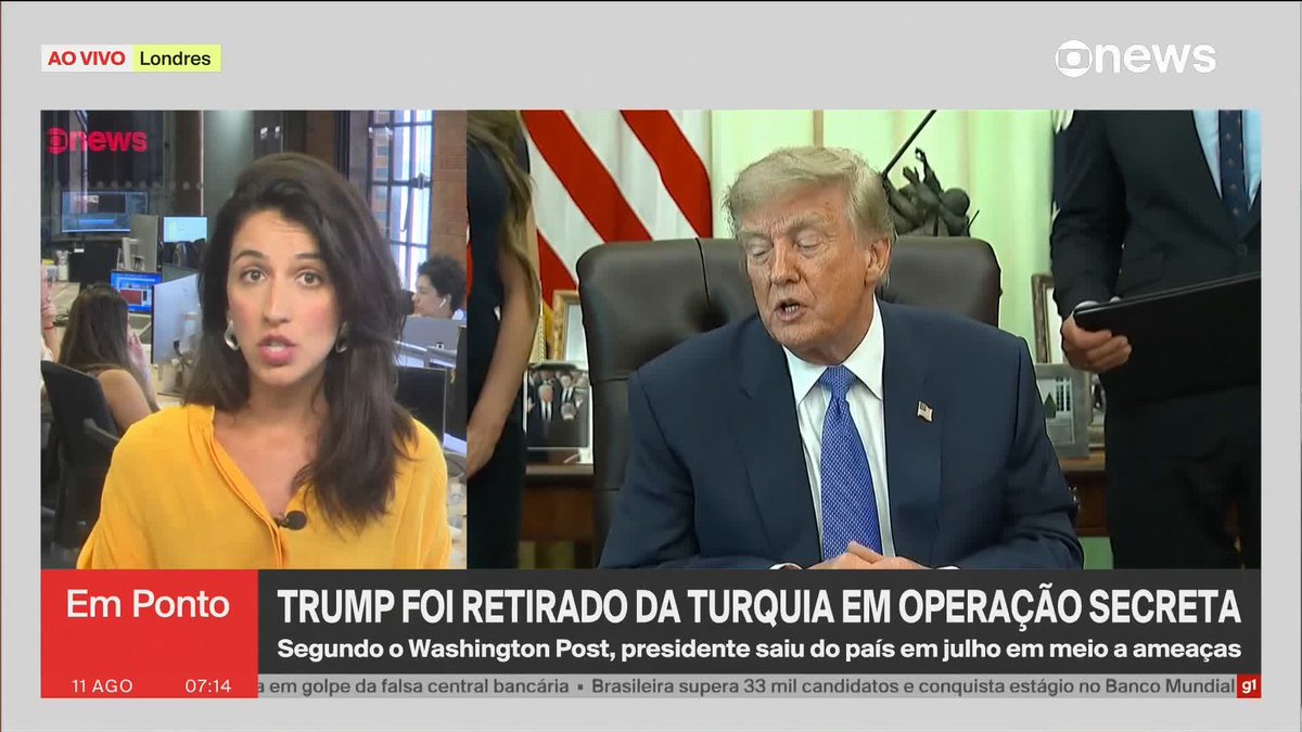 Segundo o Whashington Post, Trump teria sido alvo de uma operação secreta diante suposta ameaça do Irã. Sem saberem do que acontecia, jornalistas serviram de "isca". ️➡️#GloboNewsEmPonto de segunda a sexta, às 06h30, na #GloboNews. Assista na TV e no globoplay #DonaldTrump
