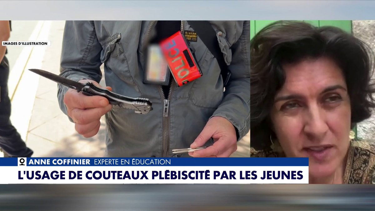 Anne Coffinier, experte en éducation, revient sur l'usage de couteaux par les jeunes dans #MidiNewsEte Toute l'info est à retrouver sur