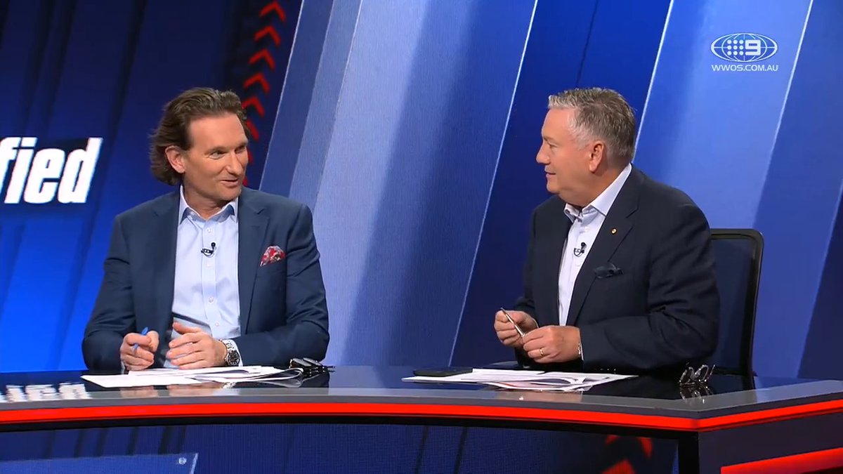 Hirdy: "Have you been asked by anyone in the AFL ecosystem about being interested in the chairmanship?" Eddie: "...Yes I have." AFL Chairman Eddie McGuire? 👀 #9FootyClassified | Watch on 9 & 9Now 🖥️