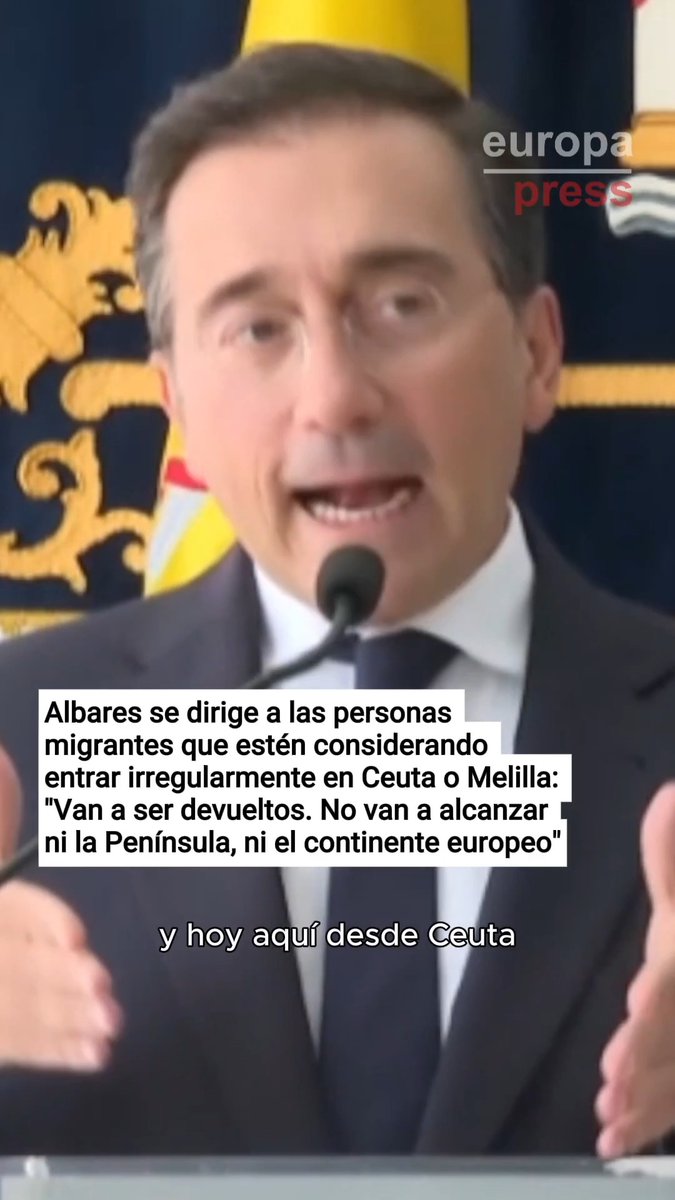 Albares se dirige a las personas migrantes que estén considerando entrar irregularmente en Ceuta o Melilla: "Van a ser devueltos. No van a alcanzar ni la Península, ni el continente europeo"