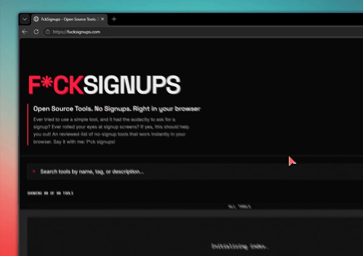 ESTE SITIO WEB LLENO DE HERRAMIENTAS DE IA ES UNA MALDITA LOCURA.🤯 VAS A QUERER GUARDAR ESTO PARA USAR ESTA GRAN COLECCION DE HERRAMIENTAS EN CODIGO ABIERTO QUE FUNCIONAN EN TU NAVEGADOR No require registro para usarlas. Hay herramientas de todo tipo: → Productividad → Development → Diseño y Gráficos → IA → Redacción y documentos → Desarrollo → Privacidad y Seguridad → Datos y análisis → Media → Educación ...y muchas más. Sin cuentas. Sin registros. Solo abre tu navegador y ya podes usarlas Subo cursos y herramientas de ia todos los dias para los autodidactas que me siguen