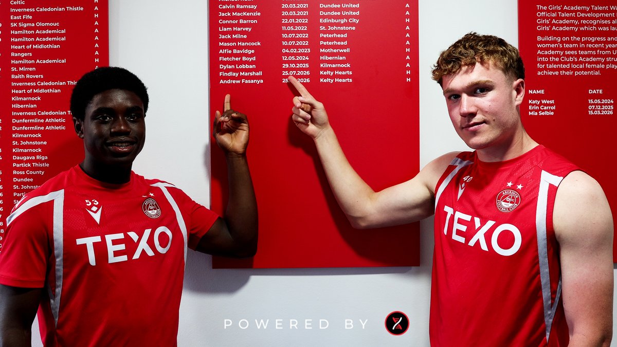 Introducing the latest additions to our AberDNA Youth Academy Talent Wall 🤩 🔴 Findlay Marshall 🔴 Andrew Fasanya Congratulations both 🤝