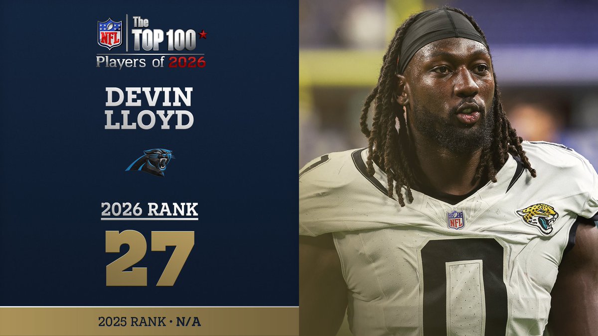 No. 27 on the NFL Top 100 Players of 2026… Carolina Panthers LB Devin Lloyd! NFL Films