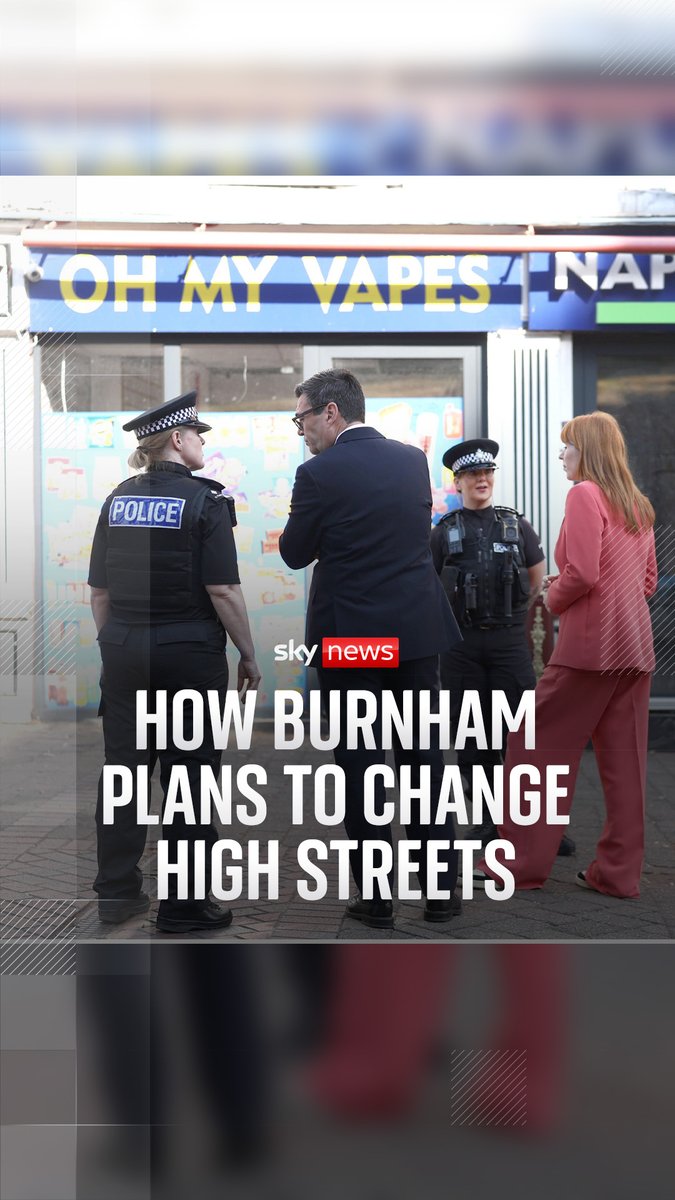 Prime Minister Andy Burnham has said he will make it harder for new vape shops to open in England as he seeks to revive the high street. It's the prime minister's second attack on the vape shop industry, after he said a 20% cut to business rates for pubs, social clubs and live music venues announced last month would be funded by a review of business rate relief for the sector. Sky's Lucy McDaid reports. 🔗
