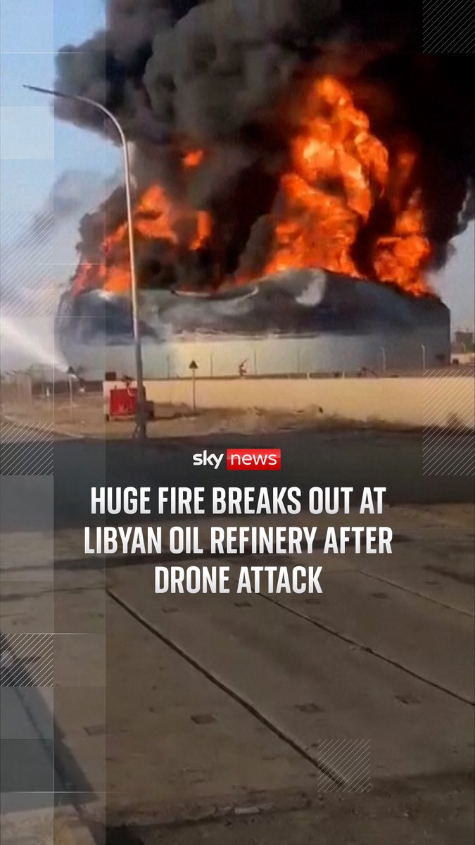 A drone hit a gasoline-storage tank at the Zawiya oil refinery, igniting a massive blaze, according to authorities in Libya. No group has claimed responsibility for the attack. The strikes were the latest in a series of drone attacks on oil infrastructure in Zawiya. 🔗