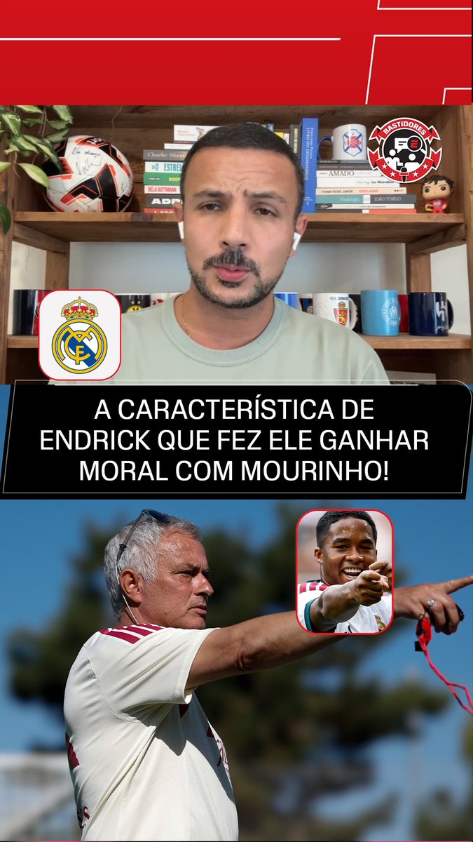 ENDRICK COM MORAL! No Fala a Fonte, Bruno Andrade revelou que uma característica em particular de Endrick chamou atenção de José Mourinho e foi um dos motivos para o atacante ficar no Real Madrid para a temporada! 👉 Saiba TUDO sobre o mercado da bola no Fala a Fonte, ao vivo, de segunda a sexta, no YouTube da ESPN Brasil! #FalaFonte #FutebolNaESPN