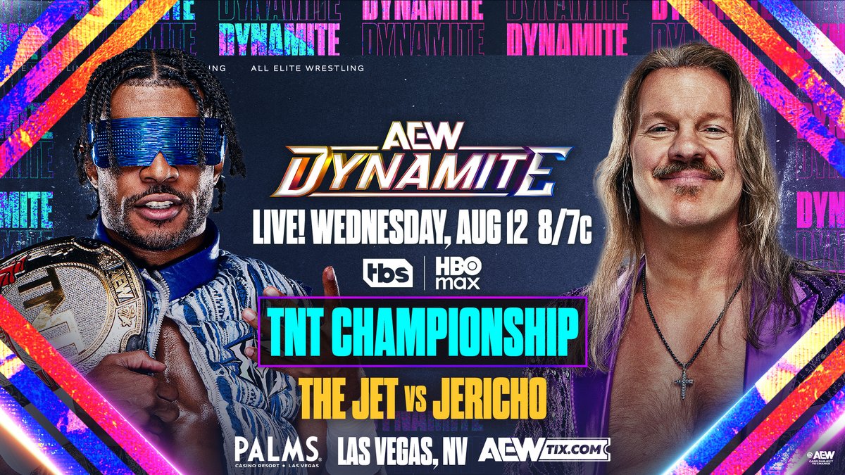 #AEWDynamite 8/7c, TBS & HBO Max Tomorrow, 8/12 TNT Title Kevin Knight ケビン・ナイト vs Chris Jericho After Jericho hit The Jet with the Judas Effect to set up Darby for the win at #GrandSlamMexico, Knight called out Jericho for a TNT Title fight! The Jet vs Jericho, TOMORROW!