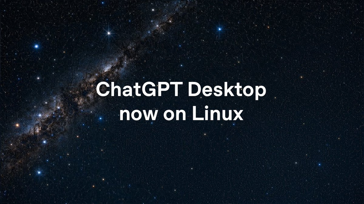 Now in preview: The ChatGPT desktop app for Linux. Use ChatGPT, ChatGPT Work, and Codex where you already work and build, with your projects and browser workflows on supported Linux systems.