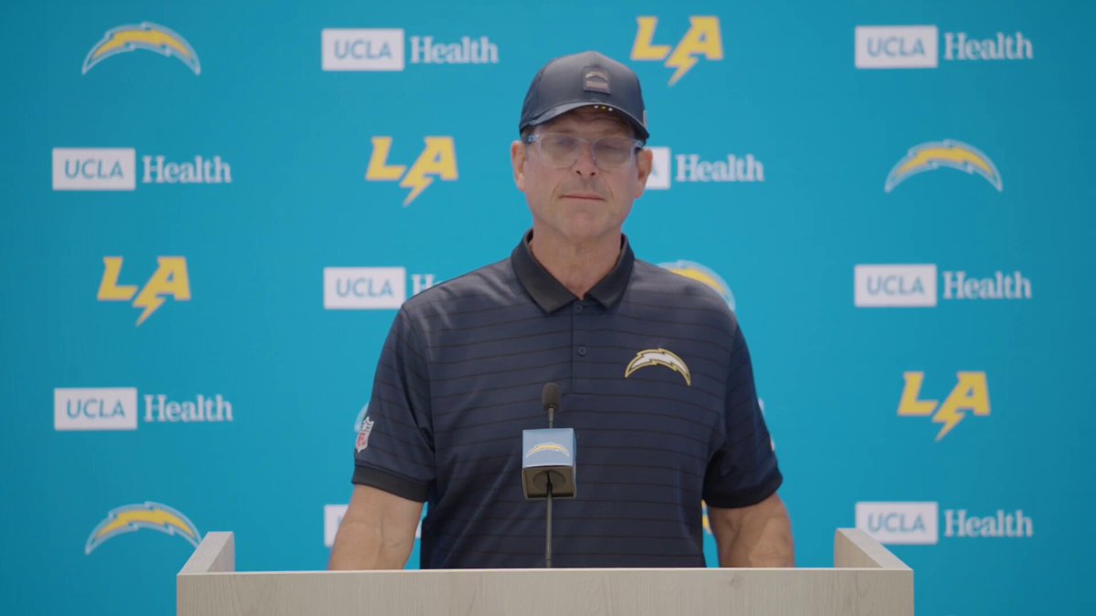 Chargers HC Jim Harbaugh raves about former Miami Hurricane DE Akheem Mesidor. “Really impressed with everything about Akheem Mesidor” #GoCanes #TheU #DLU 🟧_🟩🙌🏽