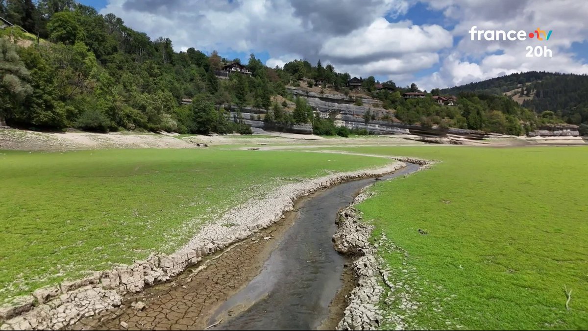 🔴 En juillet, le niveau de l'eau a baissé dans plus de 9 nappes phréatiques sur 10. Les images parlent d'elles-mêmes : récoltes brûlées, rivières réduites à un filet d'eau, lacs asséchés, la sécheresse transforme nos paysages. #JT20h