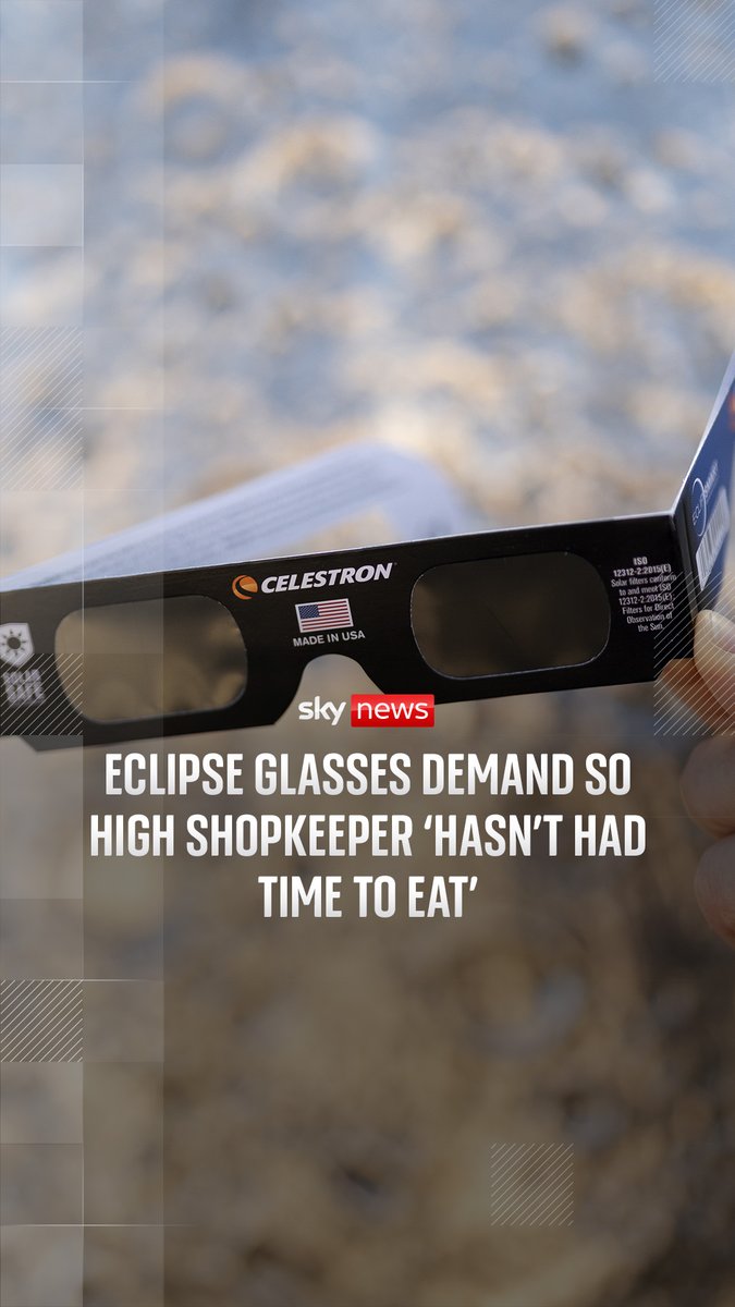 The UK will experience a partial solar eclipse on Wednesday, losing sight of around 90% of the sun. Eclipse glasses, which, according to NASA, are "thousands of times darker" than sunglasses, are needed to view the event safely. 🔗