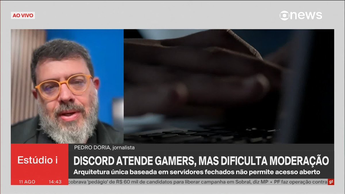 Banir o Discord do Brasil não é solução, diz Pedro Doria. ➡️ #Estúdioi - de segunda a sexta, às 13h, na #GloboNews