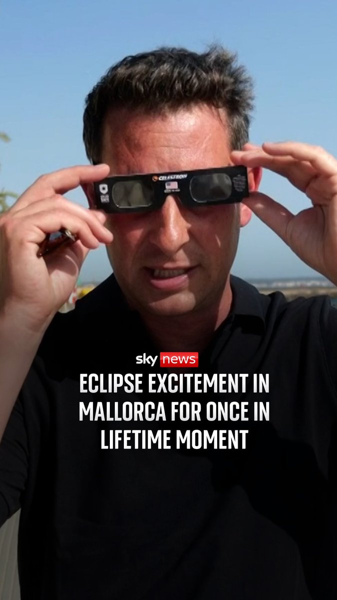 Sky's Europe correspondent Alistair Bunkall has been speaking to holidaymakers in Mallorca, as anticipation builds up to Wednesday's solar eclipse.⁠ Read more: