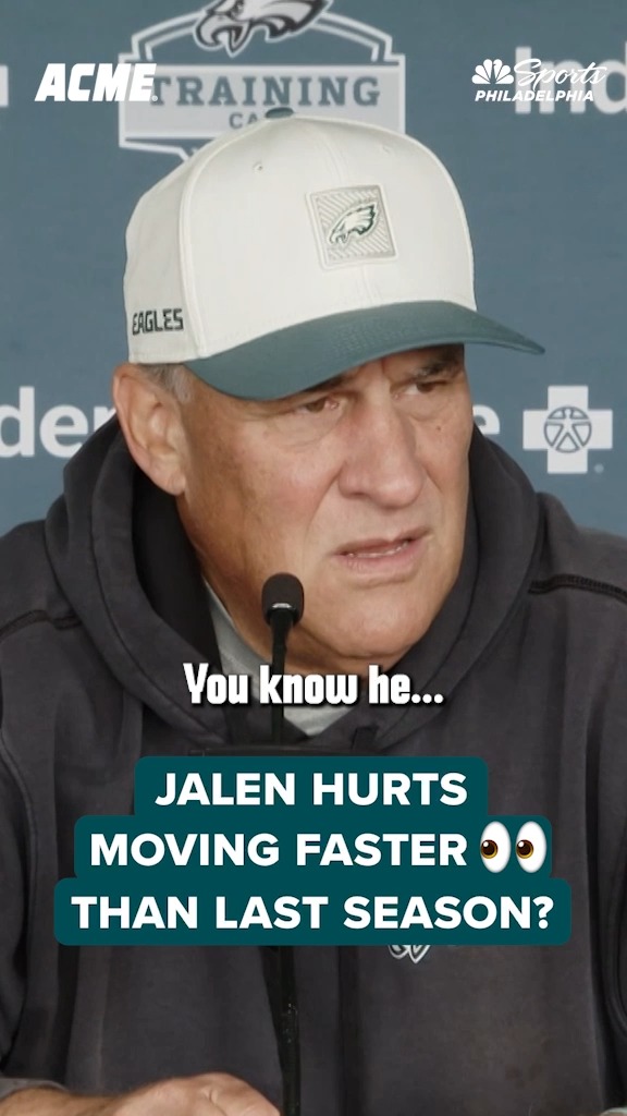 Is Jalen Hurts moving faster? 🤔 The Eagles defense thinks so. | Acme Markets