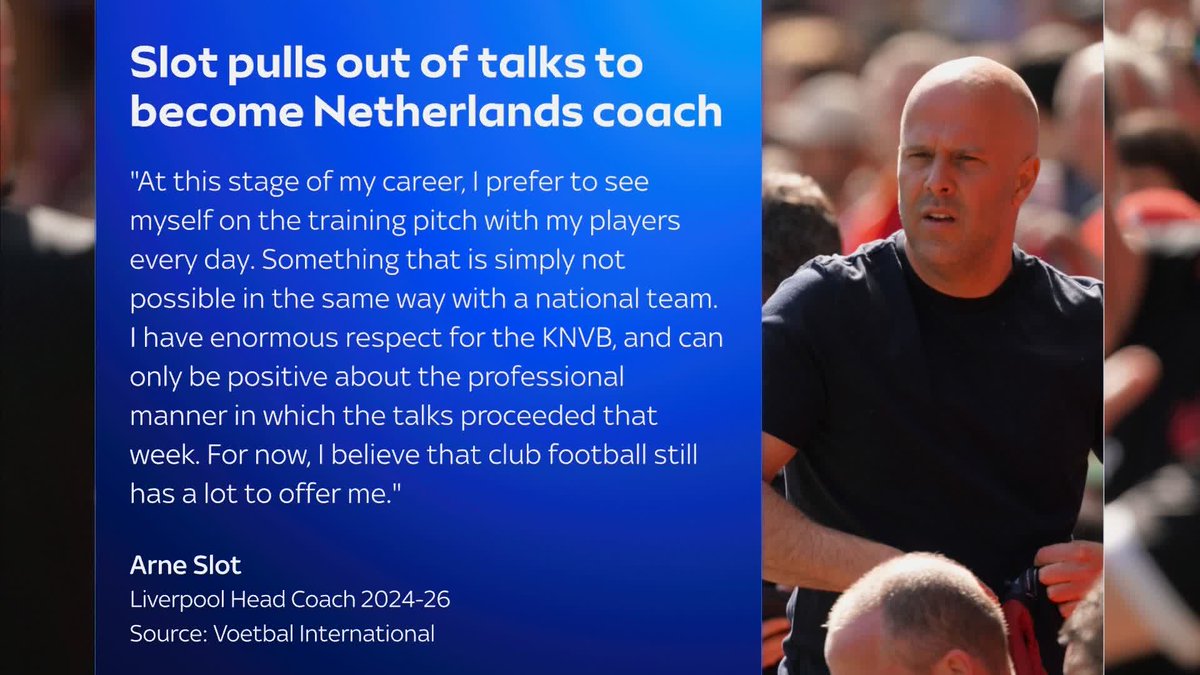Former Liverpool boss Arne Slot has revealed he wants to stay in club football, after holding talks with the KNVB over The Netherlands job 🚨