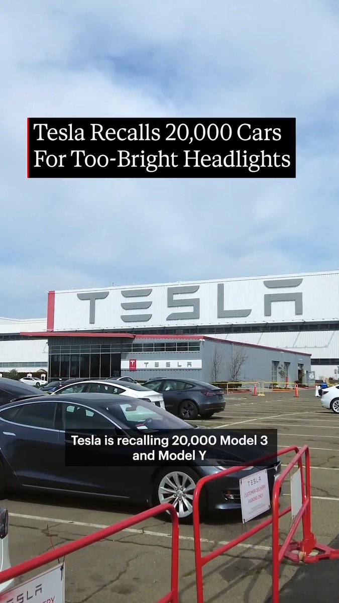 Tesla is recalling 20,000 Model 3 and Model Y vehicles with low-beam headlights that violate federal brightness standards—the latest in a string of safety concerns for the automaker.