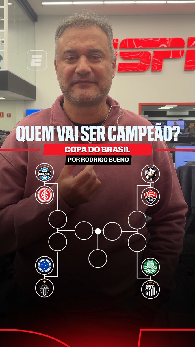 QUEM VAI SER O GRANDE CAMPEÃO? 🏆 O Rodrigo Bueno já deixou os seu palpite até a final da Copa do Brasil! 👀 E aí, fã de esportes, concorda com ele? #FutebolNaESPN #CopaDoBrasil