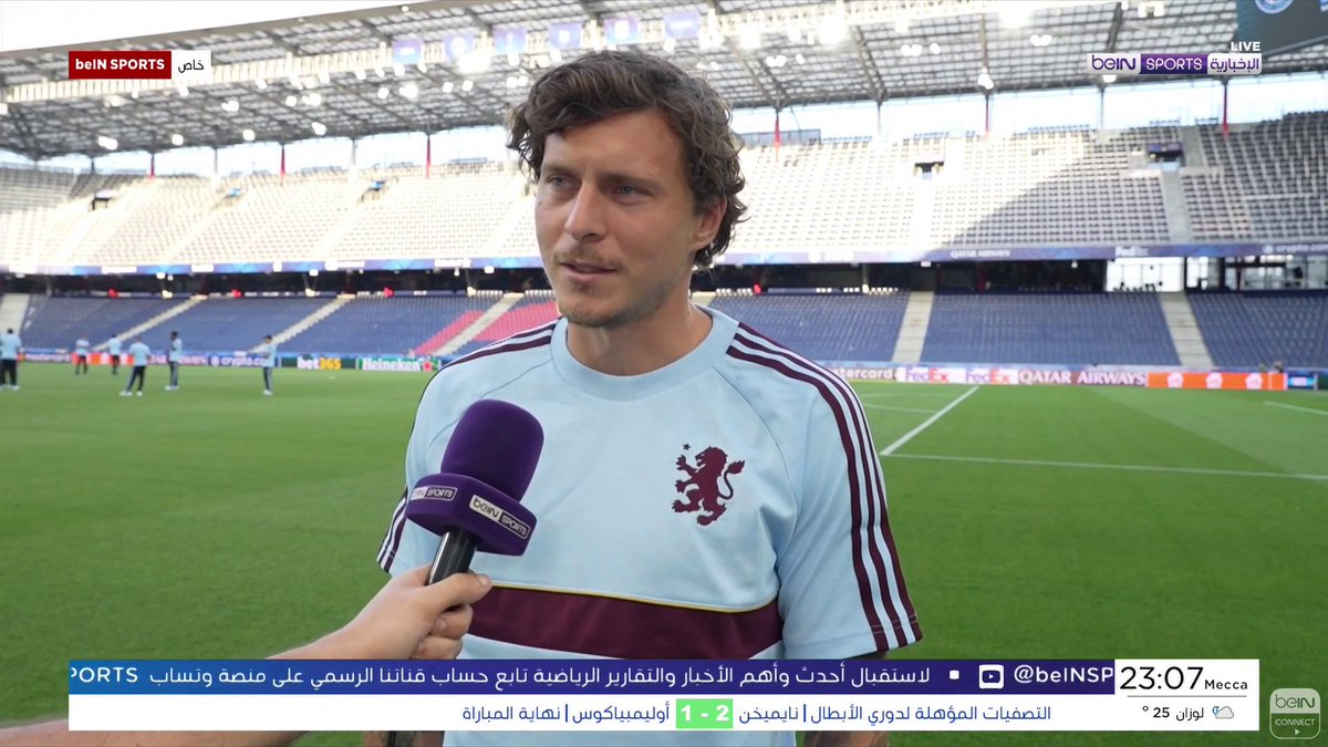 🟣🎤 تصريح خاص | في تصريح لـbeIN SPORTS أشاد السويدي فيكتور ليندلوف لاعب أستون فيلا بباريس سان جيرمان منافس فريقه في كأس السوبر الأوروبية مؤكدا في الوقت نفسه أن الفريق الإنجليزي سيخوض المواجهة بحثا عن تحقيق الفوز