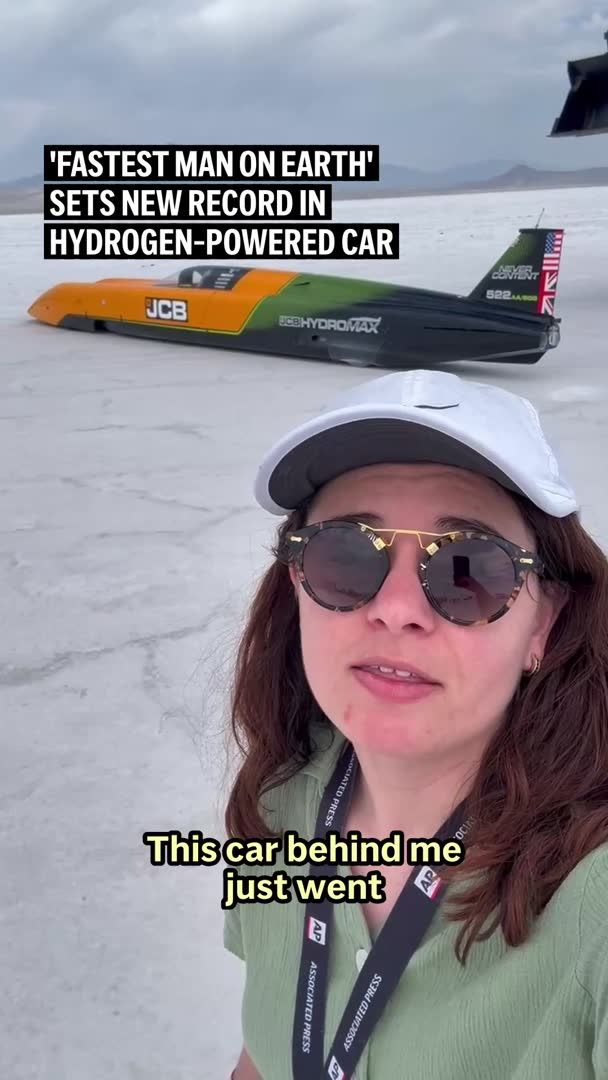 British driver Andy Green, 64, reached 406.320 mph (653.908 kph) in a car powered by two hydrogen internal combustion engines with a combined 1,600 horsepower, setting the record for that vehicle category, according to the Fédération Internationale de l’Automobile, the international governing body of motor sports. Produced by Kiki Sideris