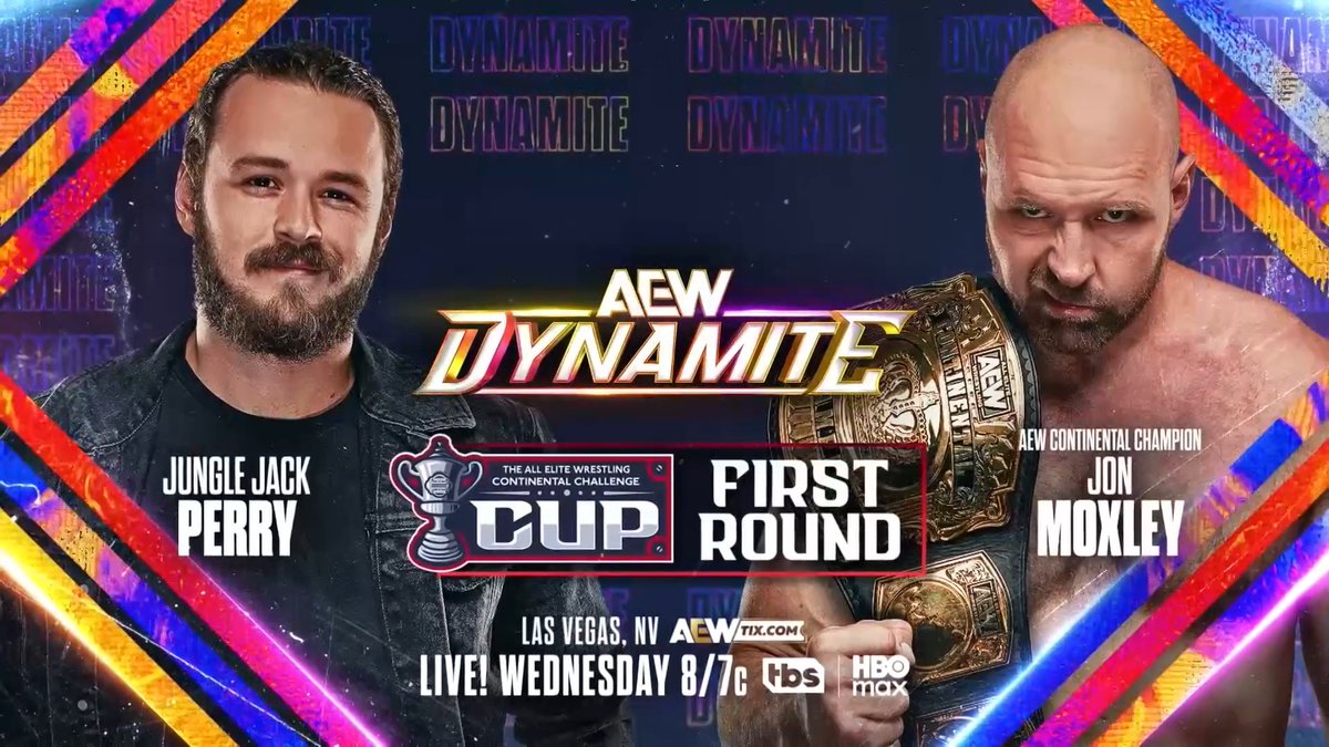#AEWDynamite 8/7c, TBS &amp; HBO Max Tomorrow, 8/12! AEW Continental Challenge Cup First Round @Boy_Myth_Legend vs Jon Moxley Jungle Jack Perry and Jon Moxley have held every single AEW Men's Singles title between them and they'll fight for the FIRST TIME EVER, TOMORROW!