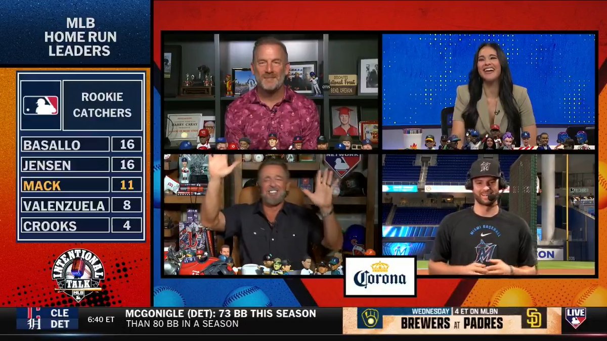 Joe Mack is having a strong debut season, ranking 2nd in the NL with 34 assists at catcher and 3rd among rookie catchers in HR! The Miami Marlins backstop talks about his 2-way play and his prestigious power as a youngster 💪 MLB Network + Corona USA