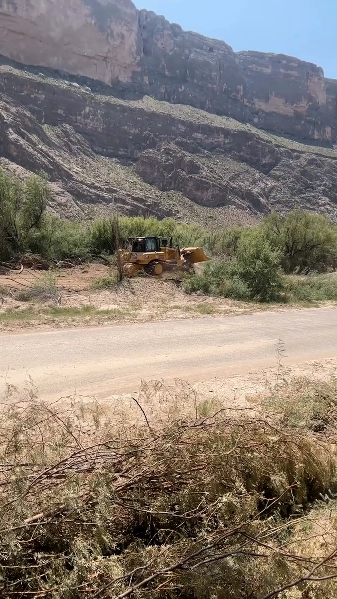 The Trump administration has started bulldozing sensitive habitat near Santa Elena Canyon in Big Bend National Park to build border infrastructure after waiving major environmental protections. Now, conservatives and progressives alike are pushing back against the decision to destroy parts of a national park. (video from Natalie Newman on Facebook)