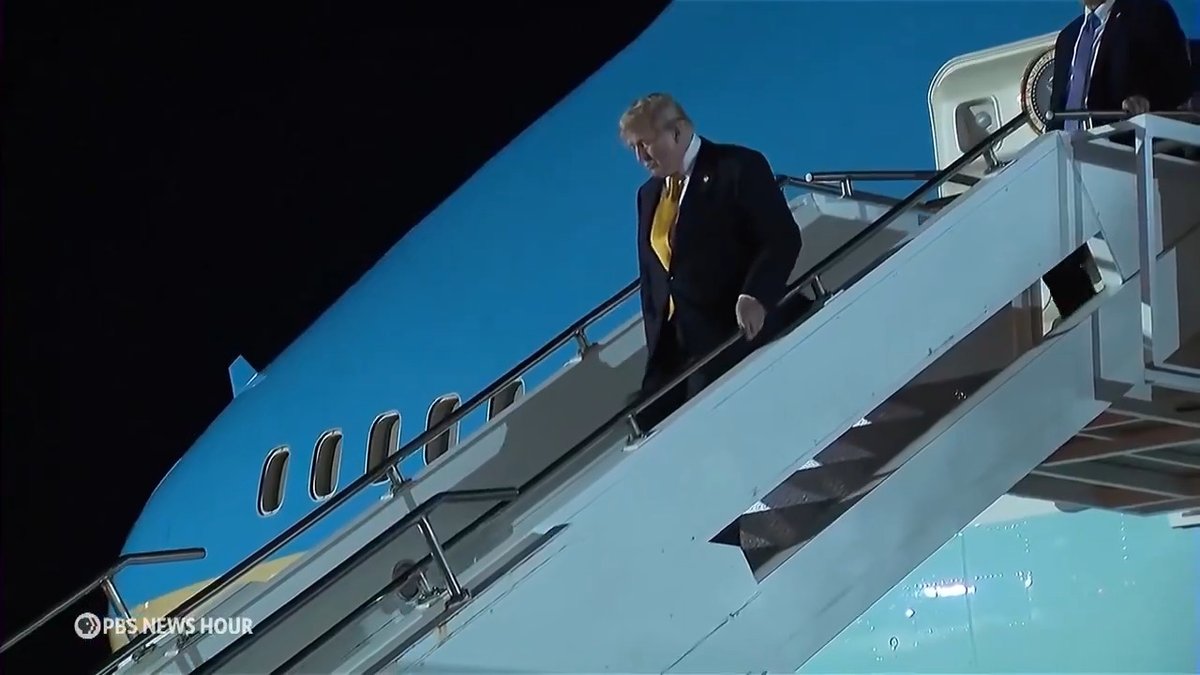 We have new details tonight about the extraordinary secret security measures taken to protect President Donald Trump. PBS News has confirmed reporting by The Washington Post that Trump switched planes — not once but twice — while leaving last month's NATO summit in Turkey. The second transfer to a smaller aircraft, by way of a catering truck, had not been known until now. Nick Schifrin reports.