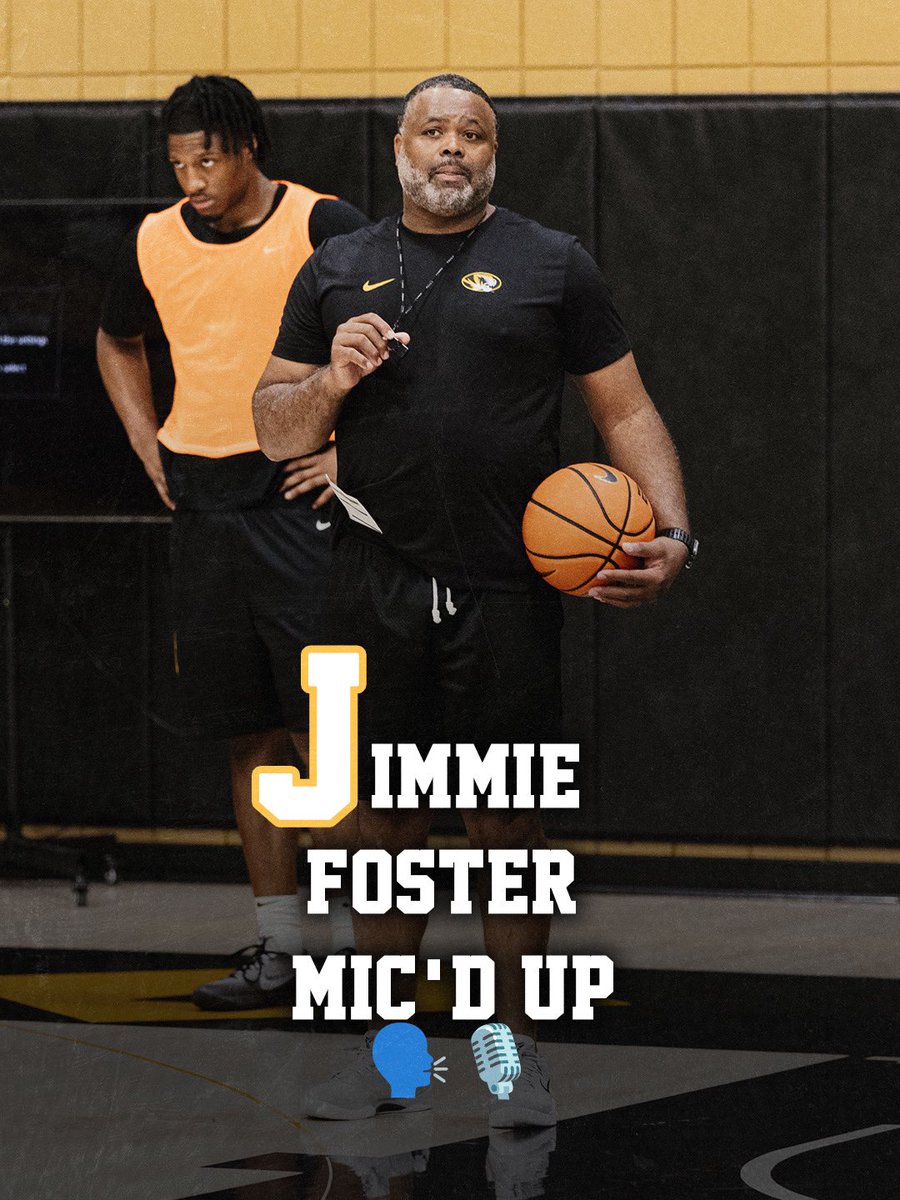Here we go! Assistant coach Jimmie Foster is mic’d up 🗣️🎙️ #MIZ 🐯
