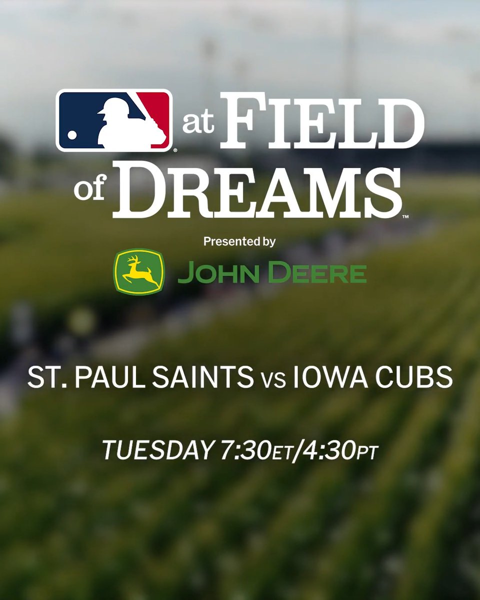 Baseball at the Field of Dreams is BACK! 🌽 Don't miss the St. Paul Saints take on the Iowa Cubs NEXT on MLB Network!