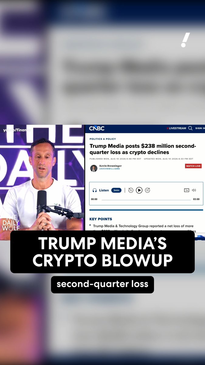 Trump Media reported a quarterly net loss of approximately $238 million on only $1.7 million of revenue. "Their expenses are like $140 for every dollar that they made," The Wolf Of All Streets says.
