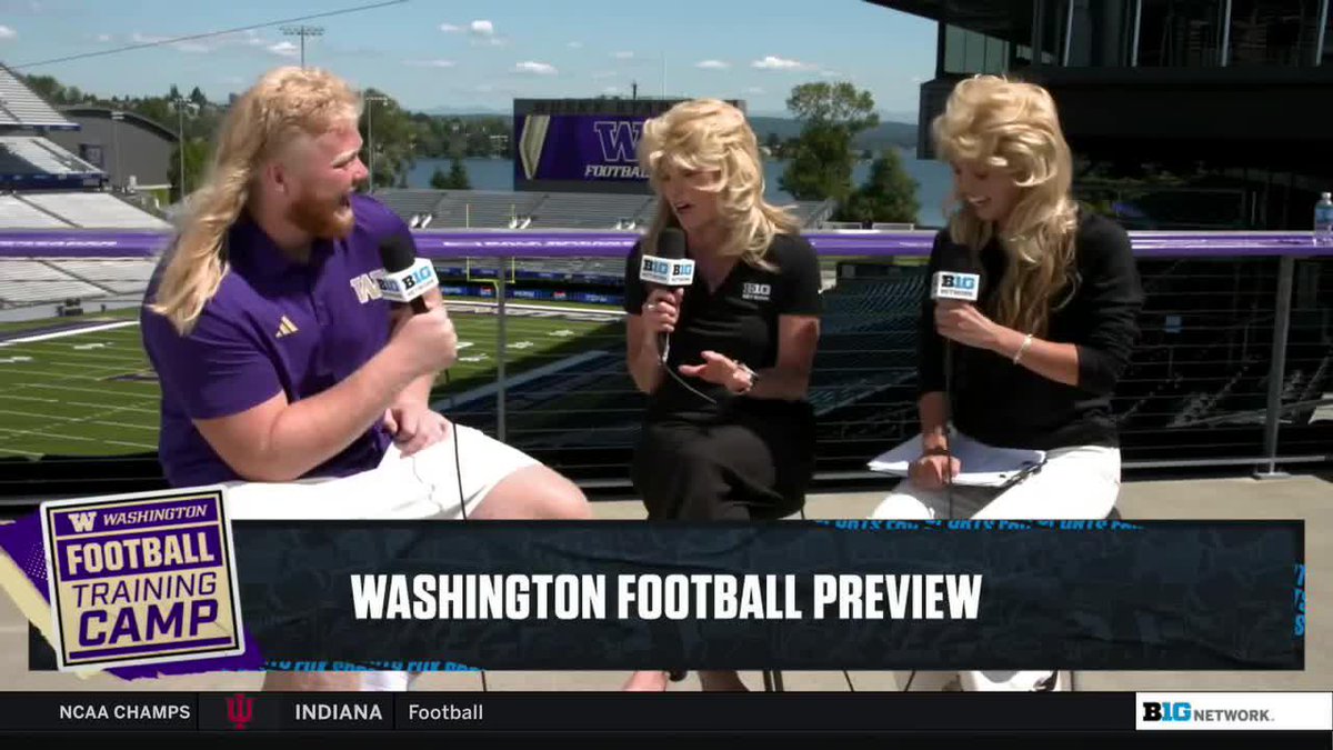 "It looks fantastic!" Elise Woodward and Camryn Irwin are officially members of Washington Football OL John Mills' mullet wig fan club 🤣