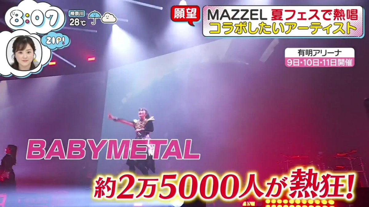 今朝、日本テレビ「ZIP!」で「CANNONBALL外伝」の模様が紹介され、BABYMETALのライブ映像も放送されました！🦊🔥 #BABYMETAL #CANNONBALL外伝 #ZIP