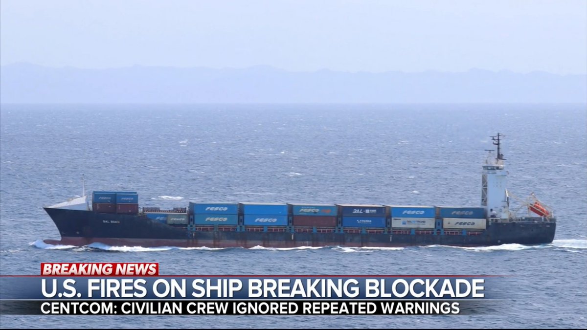 A U.S. military helicopter opened fire on a cargo vessel accused of breaking the blockade of Iranian ports after the civilian crew ignored repeated warnings from American forces, according to CENTCOM. James Longman has more on the dramatic escalation.