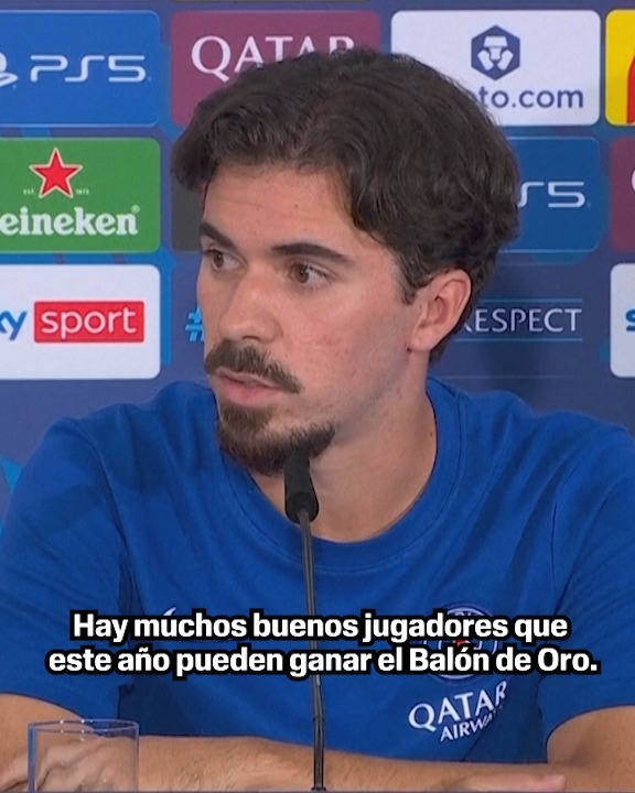 "Hay muchos buenos jugadores que este año pueden ganar el Balón de Oro. Para mí, sería justo que lo ganara un jugador del PSG" Vitinha sobre los candidatos al Balón de Oro.