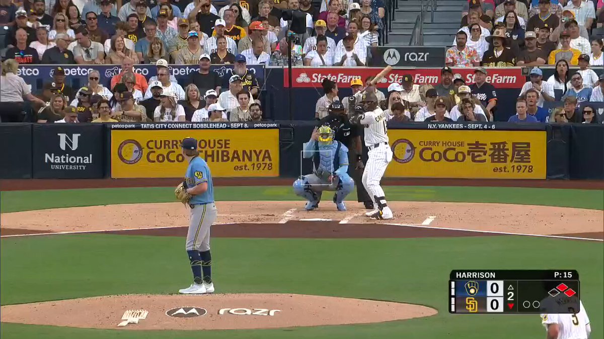 Ji Bae muffed this double play ball and disaster ensued for the Brewers. 5-0 Padres after a second inning that included a Luis Rengifo grand slam.