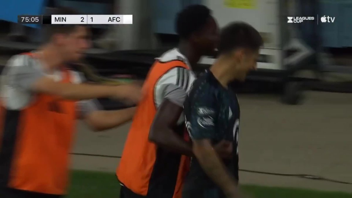 UNA ASISTENCIA Y DOS GOLES: Joaquín Pereyra, jugador argentino ex Atlético Tucumán y Rosario Central, le dio el pase al colombiano González y marcó un doblete en el triunfo 3-1 de Minnesota contra Atlante en la #LeaguesCup. 📺 Leagues Cup on Apple TV