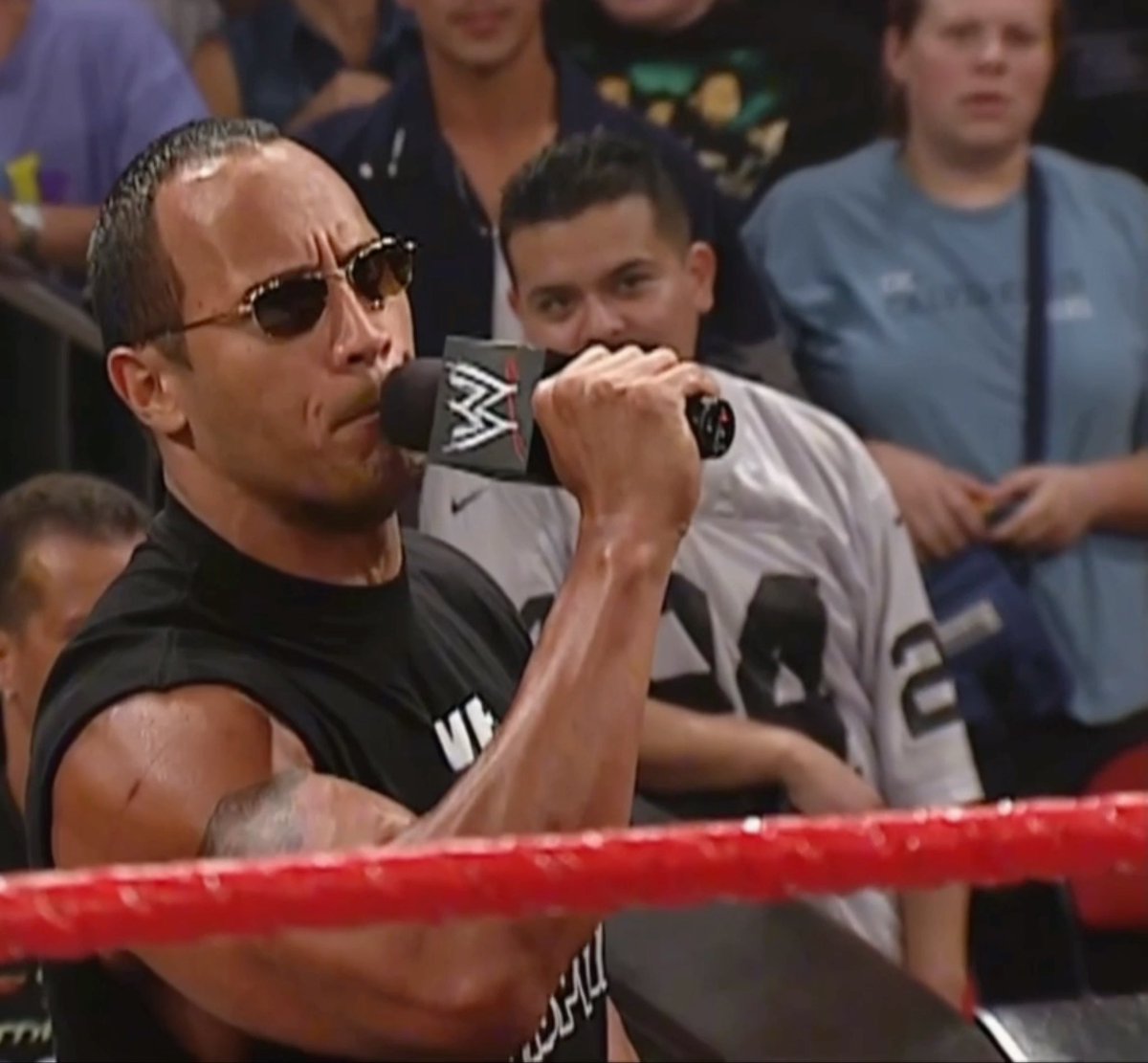 On this day, 24 years ago: The Rock cut a promo on Triple H inventing one of the greatest memes of all time That is still being used to this day 😭 “Shutup B*tch” (2002)
