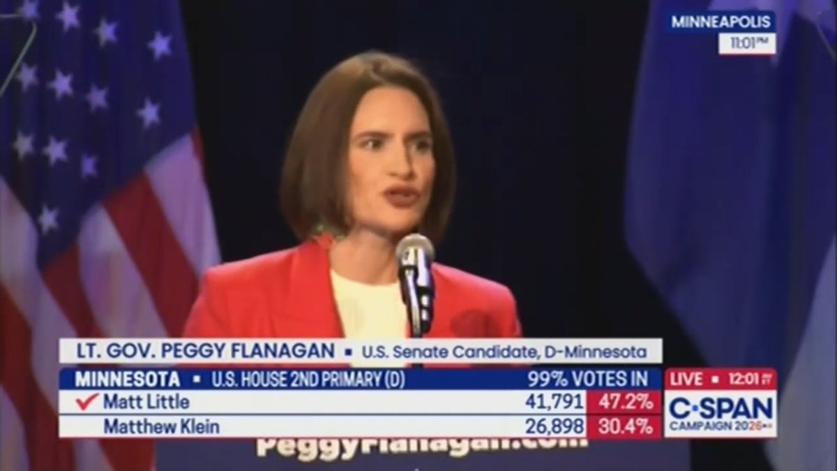Fresh off her primary win, Lt. Gov. Peggy Flanagan slammed GOP opponent Michele Tafoya's stance on immigration enforcement: "She even said ICE treated children 'really, really well.' Well Michele, tell that to Liam Conejo Ramos."