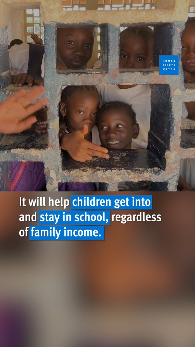Good news! Liberia will remove all school registration fees from kindergarten through grade 6, effective September 7, 2026. Human Rights Watch research showed that registration fees had kept many low-income and rural children from school. If fully implemented, this reform could benefit nearly half a million Liberian families. Read more: