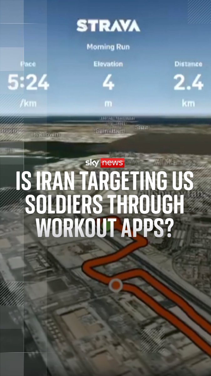 Strava users have been sharing sensitive data from US bases targeted by Iran, the Sky News data and forensics team has found. The team found thousands of Strava data-sharing activities from inside US military bases on the frontline of the war with Iran.